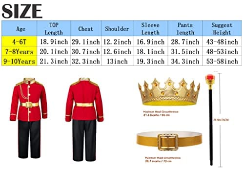 Prince Charming Costume for Kids Boys 4-10 Years
