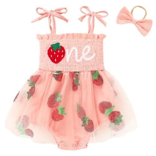 Baby Girl 1st Birthday Tulle Romper Cake Smash Outfits
