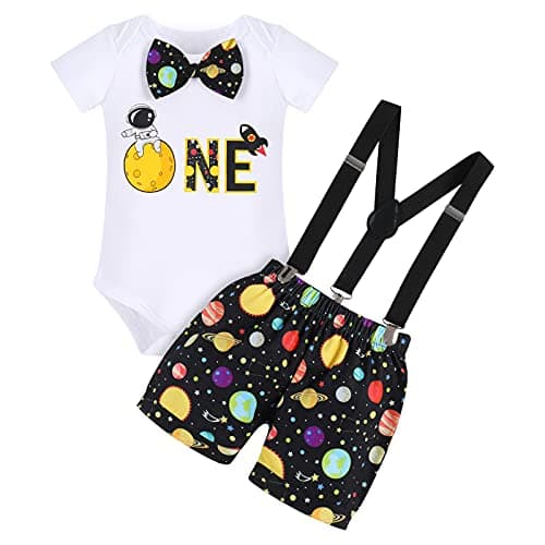 Baby Boys Space Birthday Cake Smash Outfit