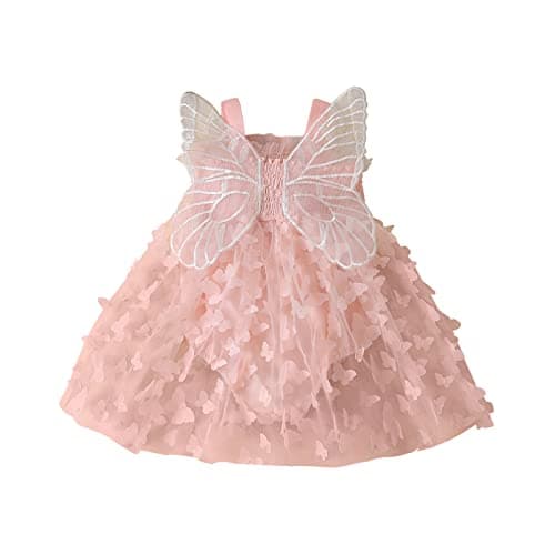 TUSFTAY Toddler Butterfly Wings Birthday Tutu Dress