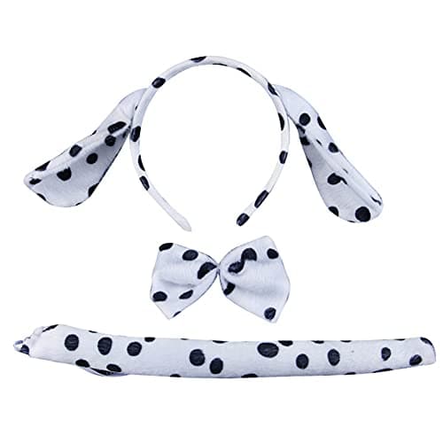 Dalmatian Costume for Girls: Dress with Headband and Tail for Halloween and Birthday Outfit