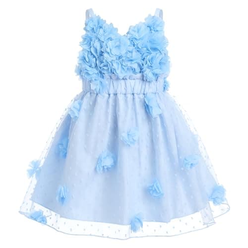 Newborn Baby Girl Flower Tulle Dress for Birthday or Special Occasions