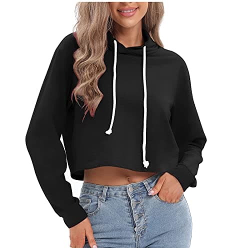 Women's Cropped Hoodie Sweatshirt for Rave Music Festivals