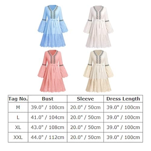 Bohemian Floral Print Peasant Dress for Women