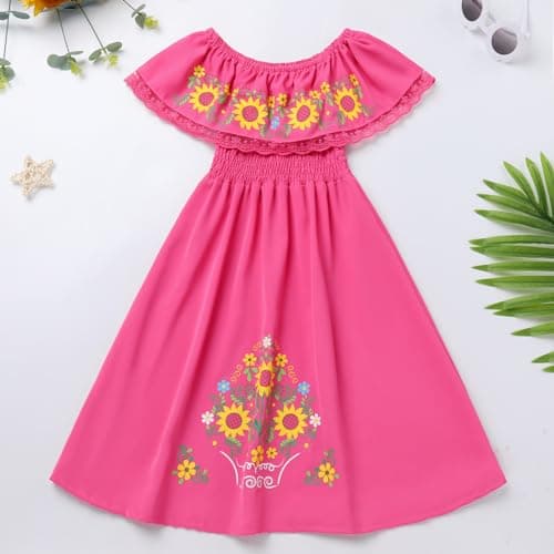 Mexican Floral Print Dress for Toddler Girls 2-7T