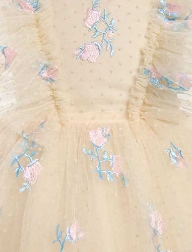 IMEKIS Boho Confetti Stars Princess Dress for Toddler Kids 3-10T