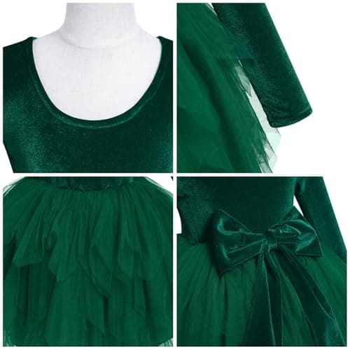 IMEKIS Toddler Girl Christmas Velvet Tutu Dress 1-6T