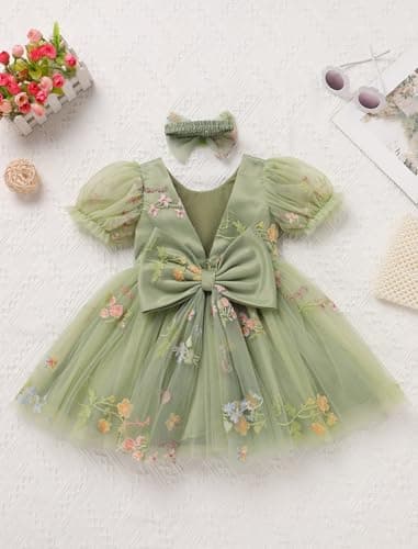 IMEKIS Toddler Girls Sparkle Butterfly Mesh Sleeve Dress