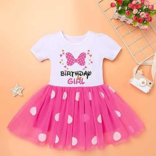Polka Dots Birthday Princess Dress Set for Kids 1-6T