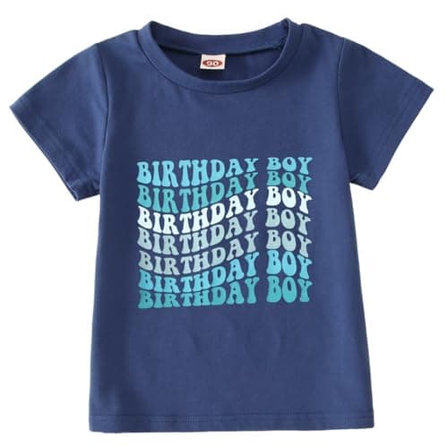 KEKEMI Toddler Boy Birthday Party Letter Print T-Shirt
