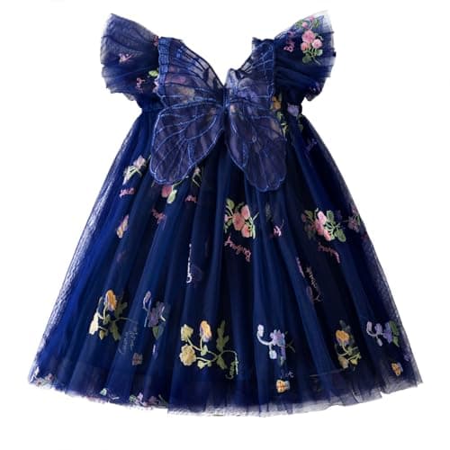 NNJXD Casual Flower Embroidered Tulle Dress for Baby GirlsToddler
