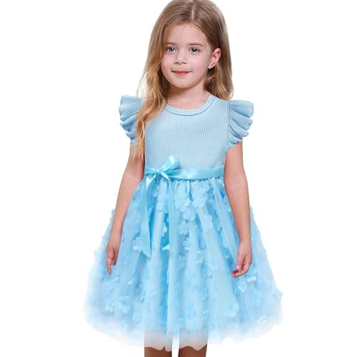 Sinhoon Toddler Girl Tulle Summer Ruffle Dresses 1-6Y