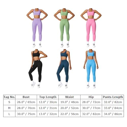 IMEKIS Women Workout Set: Sports Bra and High Waist Leggings Gym Fitness Tracksuit