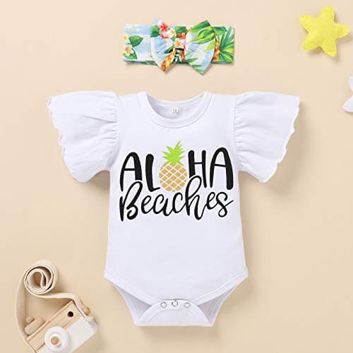 Newborn Baby Girls Ruffle Romper Set