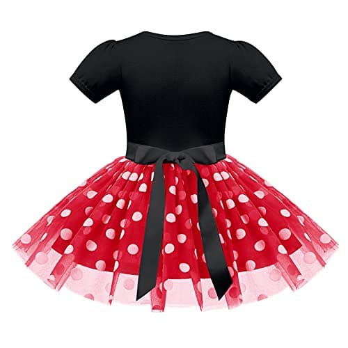 IMEKIS Girls Polka Dots Dress Headband Cake Smash Halloween Costume