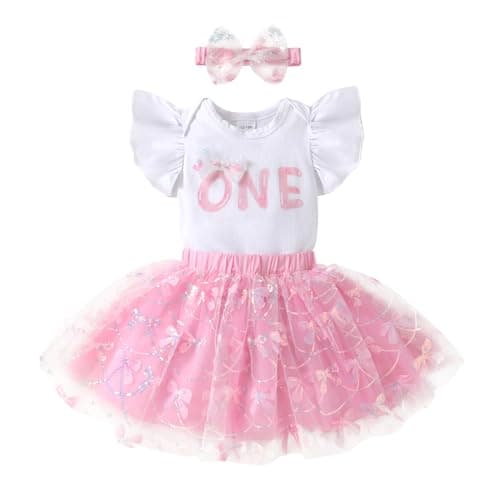 YOUNGER TREE 1st Birthday Outfits & Tutu Skirt for Baby Girls