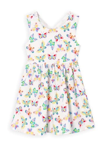 Minitaylor Girls' Casual Sleeveless Dresses Back Cutout Elastic Waist Pattern