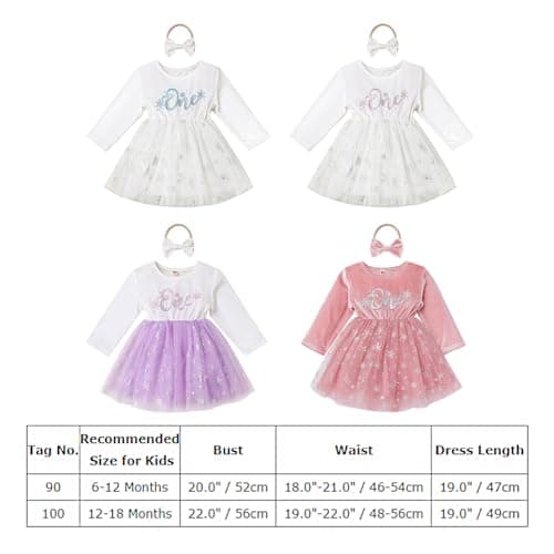 Baby Girls Snowflake 1st Birthday Princess Dress + Headband