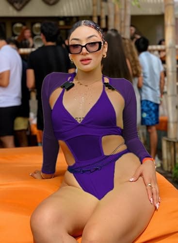 Ella Lust Rave Neon Bodysuit & Crop Top 2pcs Set