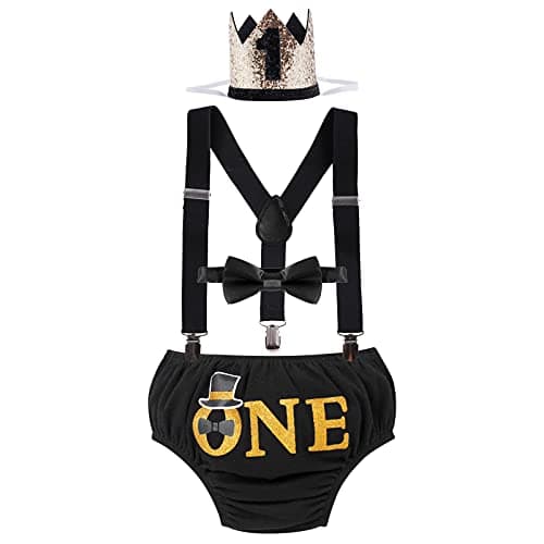 IBTOM CASTLE Baby Boy 1st Birthday Cake Smash Outfit Set