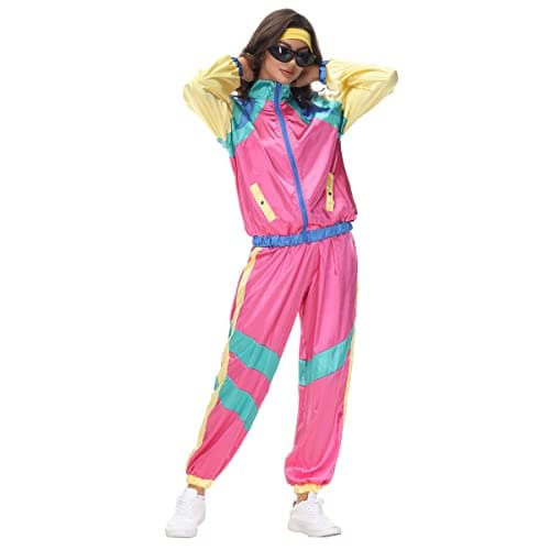 80s Retro Hip Hop Windbreaker Tracksuit for Women Men