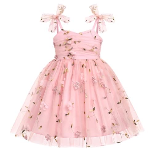 Toddler Girl Birthday Princess Dress with Shiny Confetti - Boho Rainbow Cake Smash Outfit (1-6T)