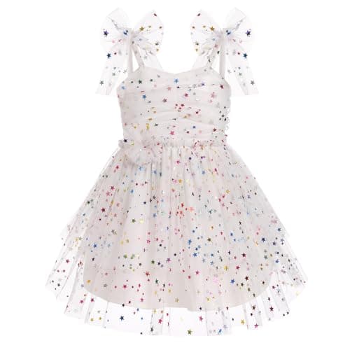 Sequin Ruffle Tulle Bowknot Sundress for Baby Girls