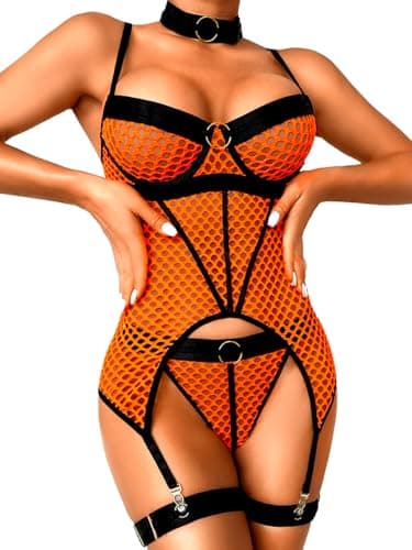 Rave Outfits Fishnet, Strappy Backless Lingerie