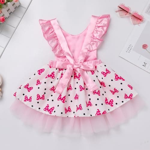 IMEKIS Toddler Cow Print Dress & Headband for 1st Birthday Cake Smash
