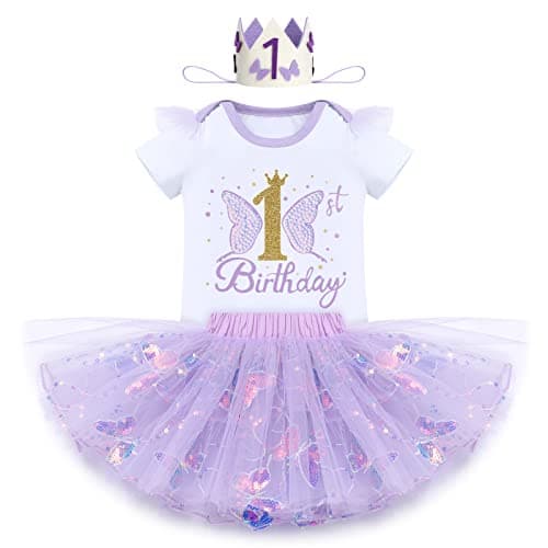 IDOPIP Butterfly 1st Birthday Tutu Outfit & Accessories Costco