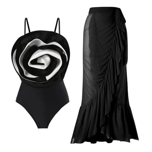Women's One-Piece Swimsuit with Cover-up Sarong - Beach Outfit