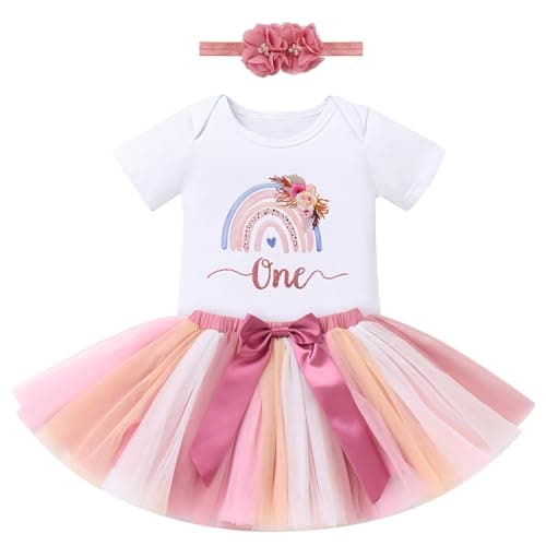 ODASDO Sunnyc Birthday Tutu Outfit for 1Y Old Girls Party Set