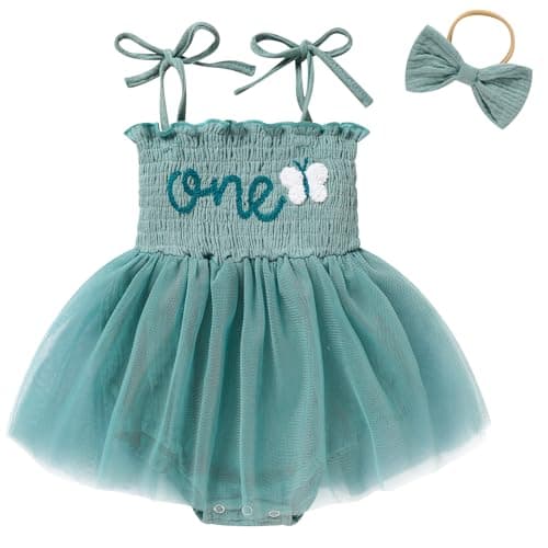 Baby Girl 1st Birthday Tulle Romper Cake Smash Outfits