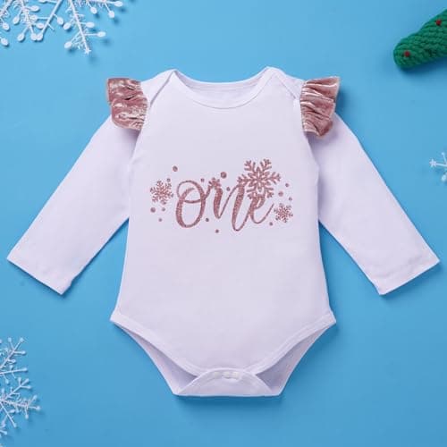 ODASDO Baby Girl 1st Birthday Cake Smash Outfit Set Velvet Skirt