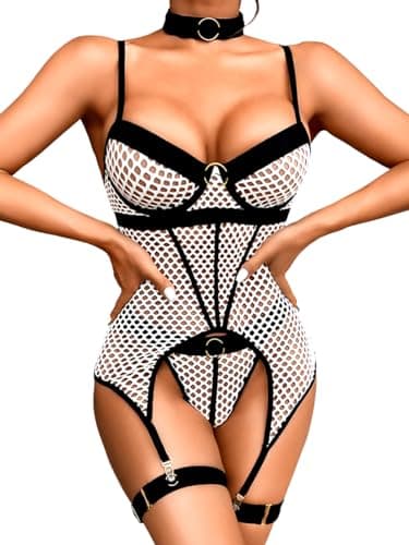Rave Outfits Fishnet, Strappy Backless Lingerie