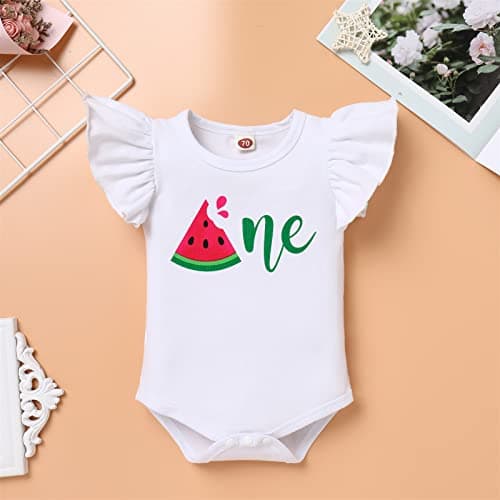 Baby Girls' 1st Birthday Sunflower Peach Romper, Ruffled Shorts & Headband Set for Cake Smash Photos
