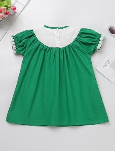 IMEKIS Toddler Girls St. Patrick's Day Smocked Dress for Birthday Party
