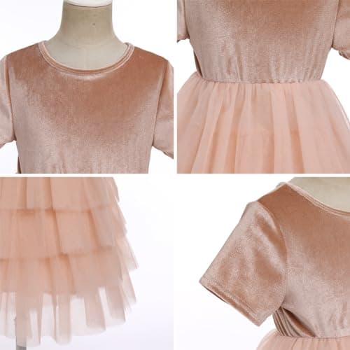 Toddler Girls' Velvet Christmas Dress for Parties & Holidays (Ages 1-8T)