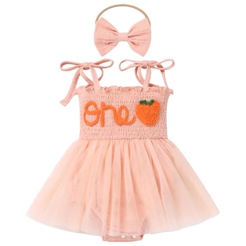 Baby Girl Strawberry Birthday Outfit: Boho Romper Dress with Headband for Summer Cake Smash Photoshoot