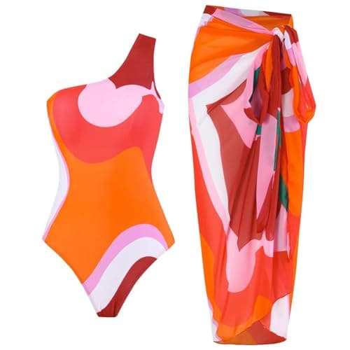 Women's 2-Piece Swimsuit Set with Cover Up - Flower Swimwear for Summer Beachwear