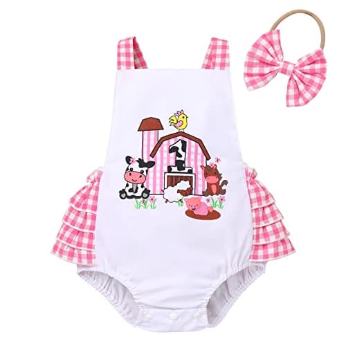 IMEKIS Baby Girl Boho Romper & Headband Summer Outfit