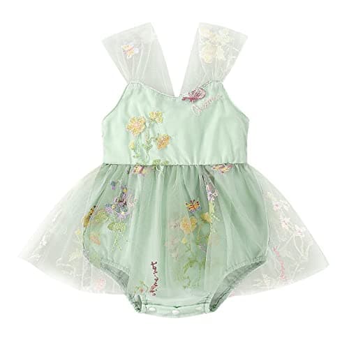 Newborn Baby Girl 1st Birthday Floral Lace Romper Dress for Cake Smash Photo Shoot