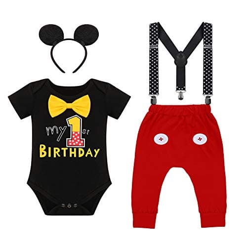Baby Boys Mouse 1st Birthday Outfit Set