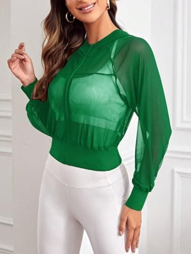 Mesh Sports Jacket Crop Top