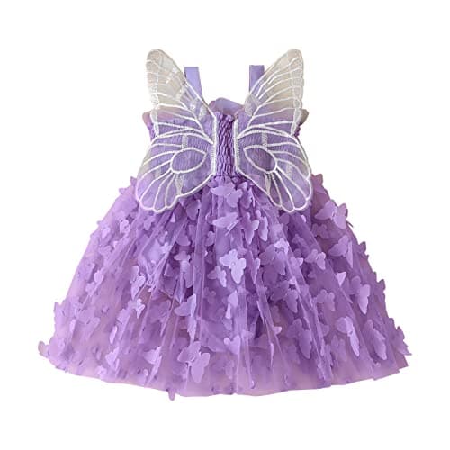 TUSFTAY Toddler Butterfly Wings Birthday Tutu Dress