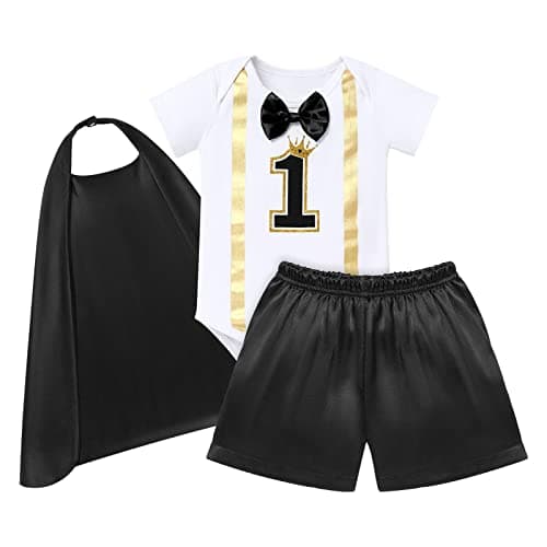 AWIBMK Baby Boys 1st Birthday Cake Smash Outfit 4PC Costume Set