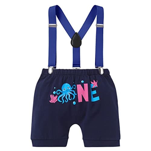 ODASDO Baby Boy Ocean Themes 1st Birthday Smash Cake Romper Set