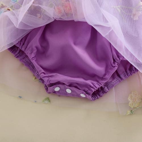 SHIBAOZI Baby Girls Flower Butterfly Embroidery Sleeveless Romper