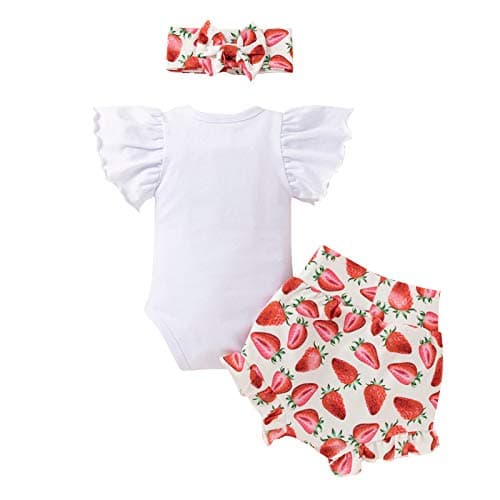 She Lovely Newborn Baby Girls 3PCS Summer Clothes Set
