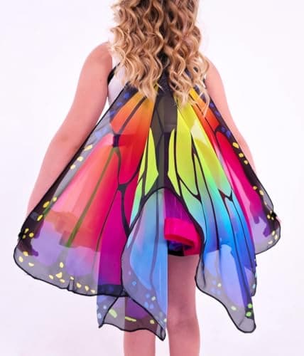 2024 Kids Fairy Butterfly Wings Costume for Girls with Tutu Dress - 4 Piece Set for Christmas Party